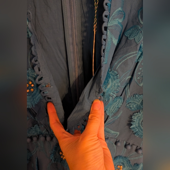 Farm Rio Blue 3d flower sleeveless maxi dress - Picture 15 of 16